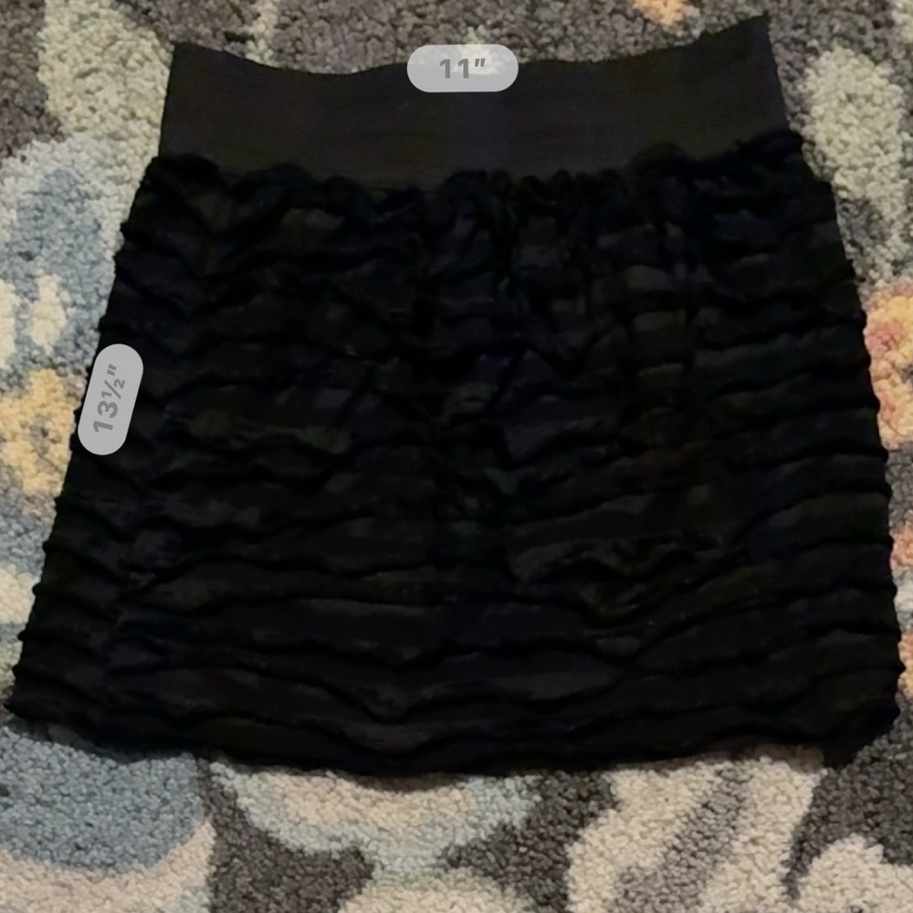 Ultra Flirt Black Ruffled Mini Skirt SZ M-XL